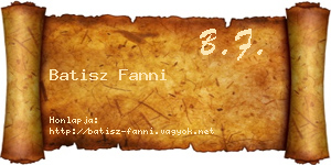 Batisz Fanni névjegykártya